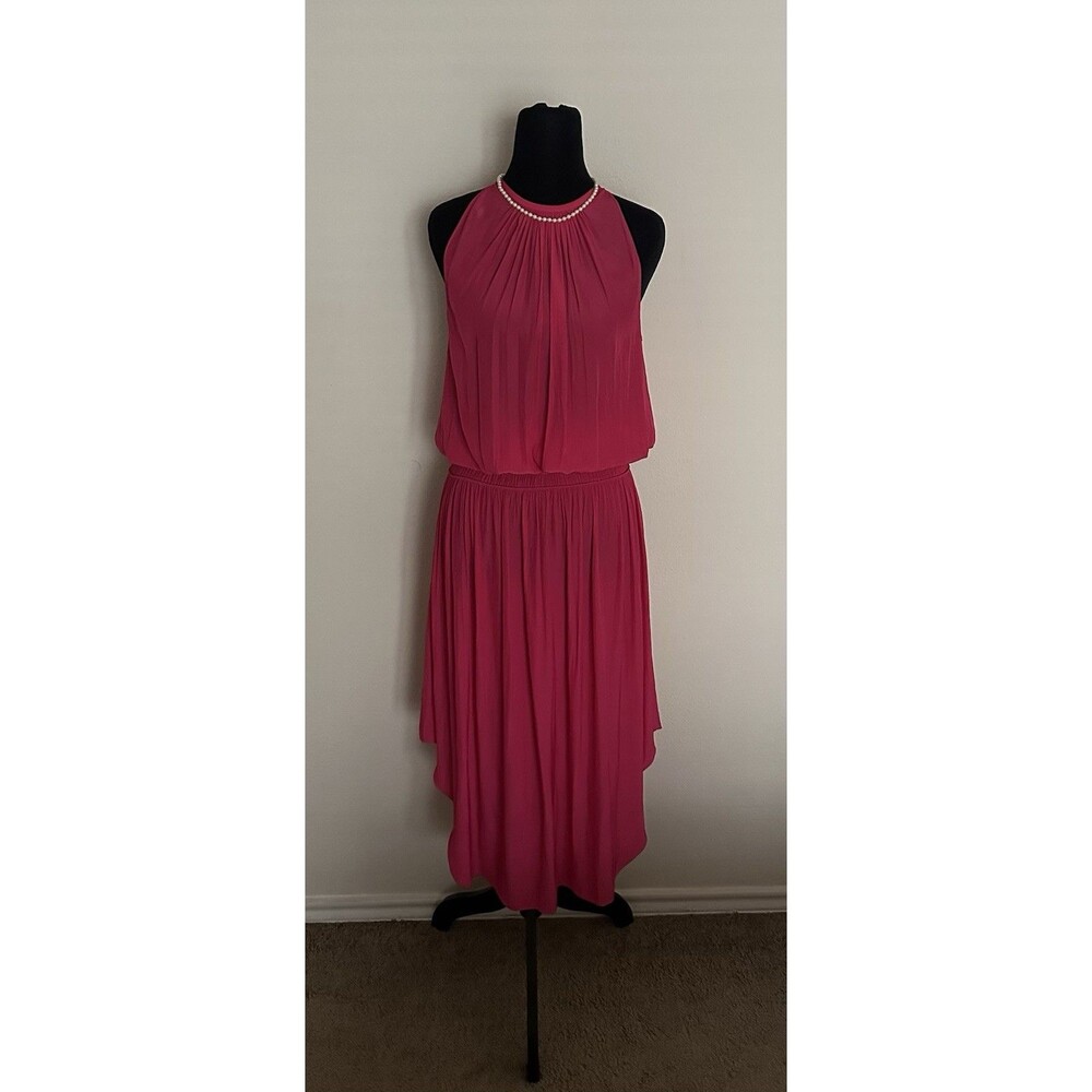 Ramy Brook New York Audrey Smocked MidiDress Women’s XS Satin Pink Orig $425 EUC - Picture 3 of 16